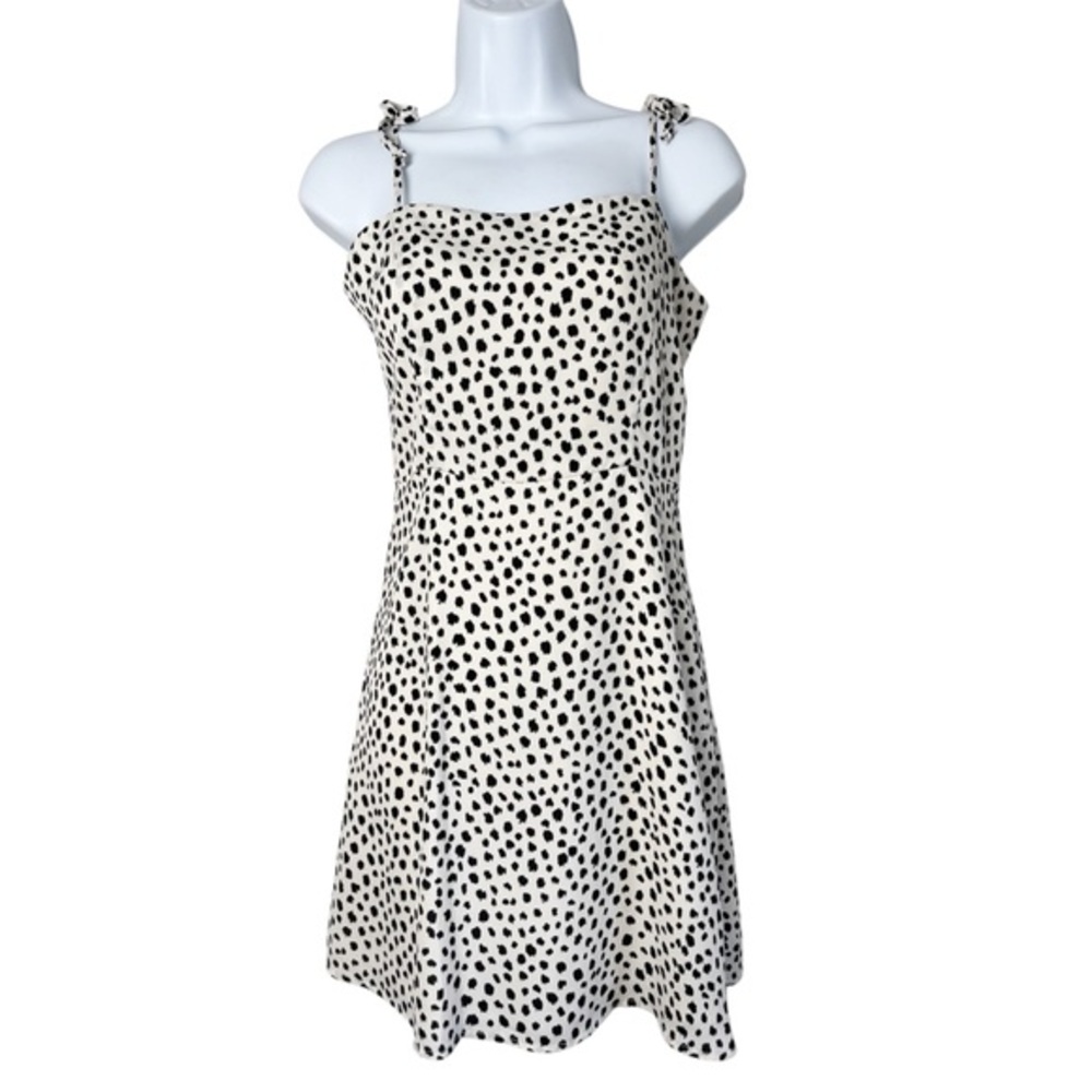 NWT GB Girls white ivory black spot sleeveless mini dress XL